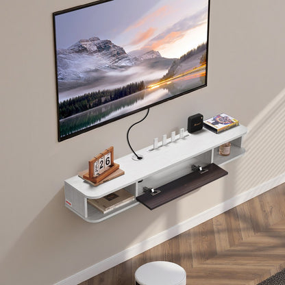 SHSHDSG1116-1 - Stylish Floating TV Stand with Cable Management & Storage