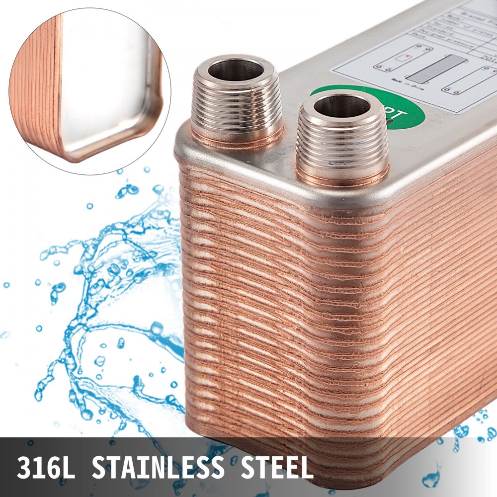 EATB12 - Compact 40-Plate 316L Stainless Steel Heat Exchanger for Efficient Heating