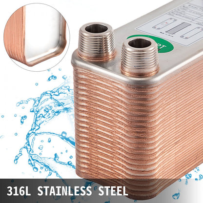EATB12 - Compact 40-Plate 316L Stainless Steel Heat Exchanger for Efficient Heating