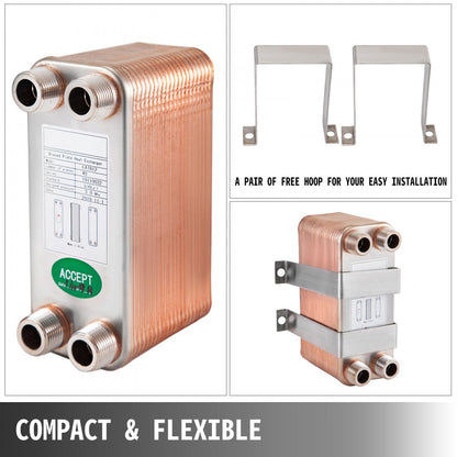EATB12 - Compact 40-Plate 316L Stainless Steel Heat Exchanger for Efficient Heating