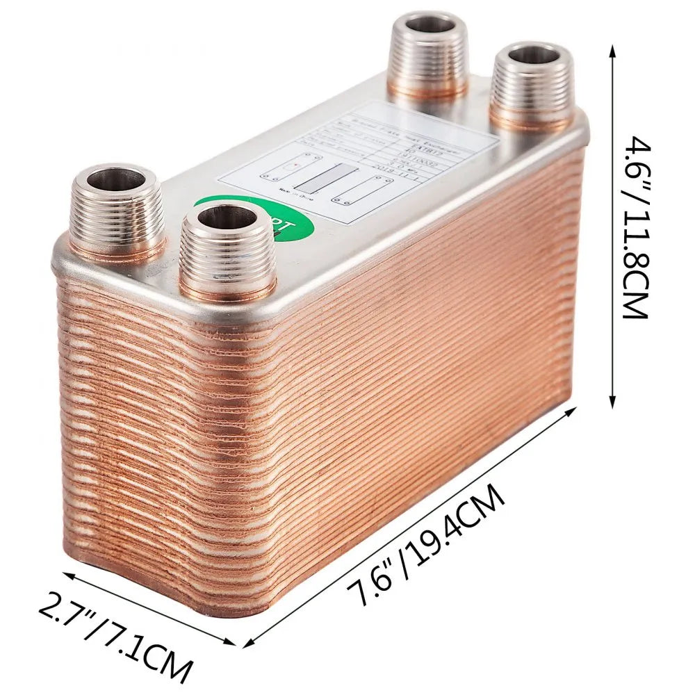 EATB12 - Compact 40-Plate 316L Stainless Steel Heat Exchanger for Efficient Heating