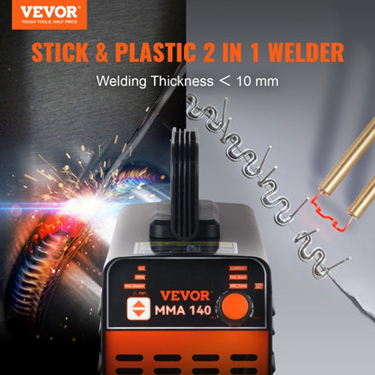 010409665350 - 140AMP Portable VEVOR Stick Welder for Metal & Plastic