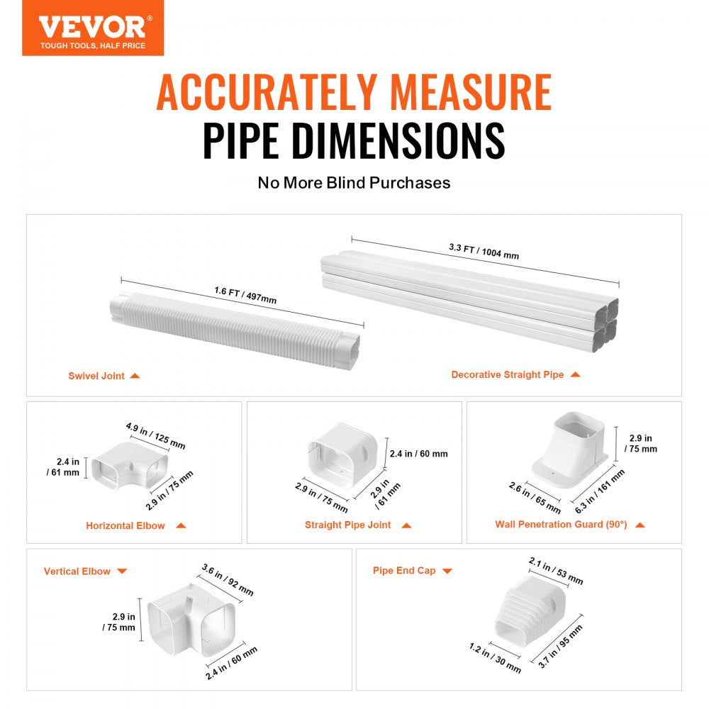 1100061669 - Durable 15.8Ft PVC Mini Split Line Set Cover, Easy Install