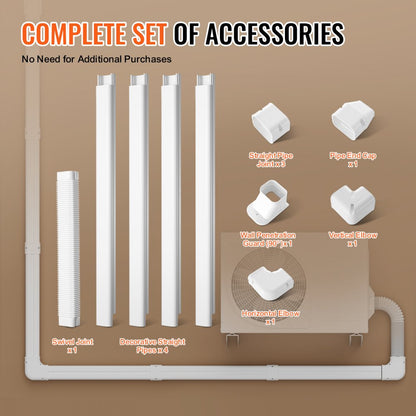 1100061669 - Durable 15.8Ft PVC Mini Split Line Set Cover, Easy Install