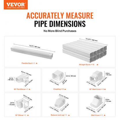 1100061670 - 3" x 17.7Ft PVC Mini Split Line Set Cover Kit