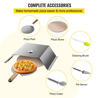 PSKL20X15.3X3.5 - VEVOR Stainless Steel Pizza Oven Kit for Charcoal Grills
