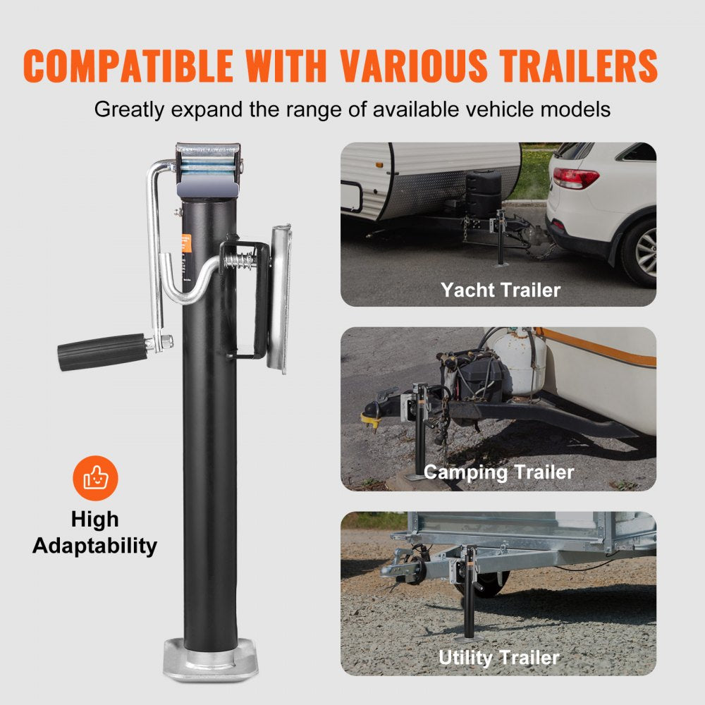 TJB-2002S-WK-Z - 2500 lb VEVOR Trailer Tongue Jack, Bolt-On & Rust-Proof