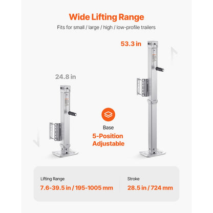 721100 - Heavy-Duty 28.5" Trailer Jack with 8000 lbs Capacity