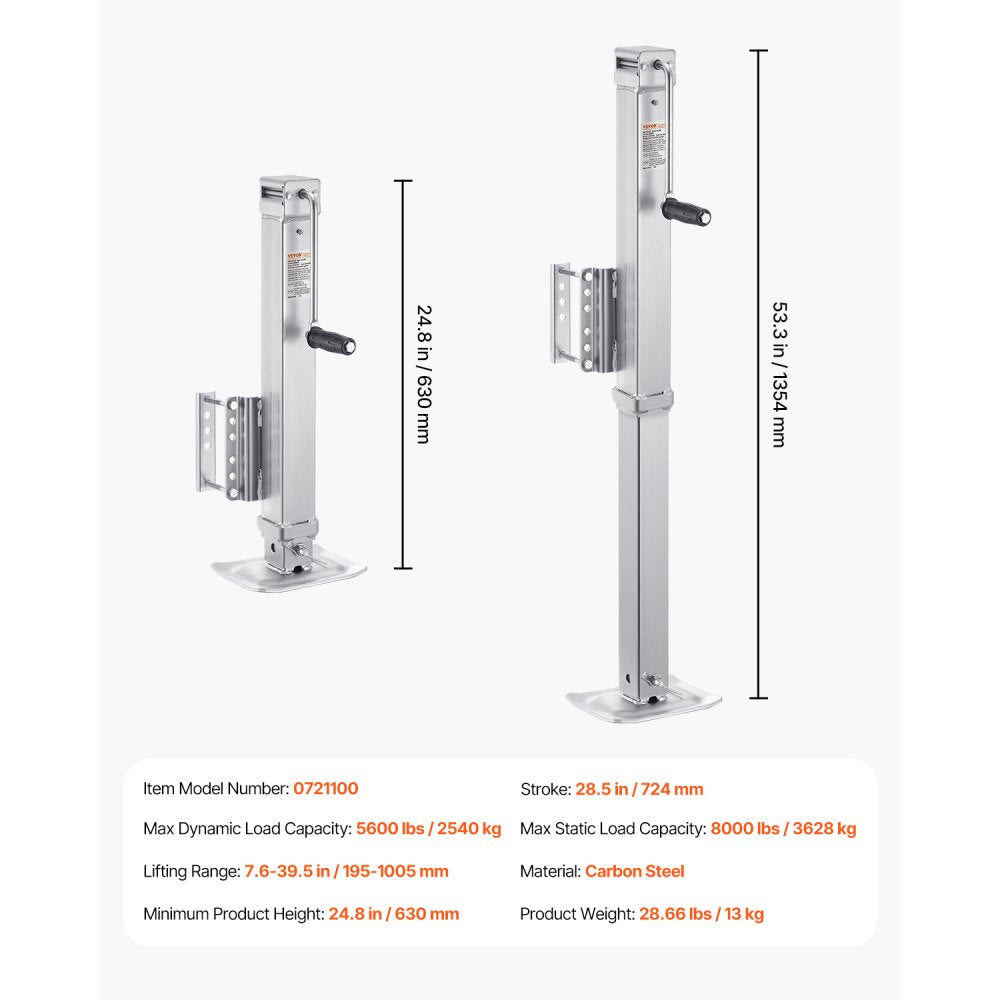 721100 - Heavy-Duty 28.5" Trailer Jack with 8000 lbs Capacity