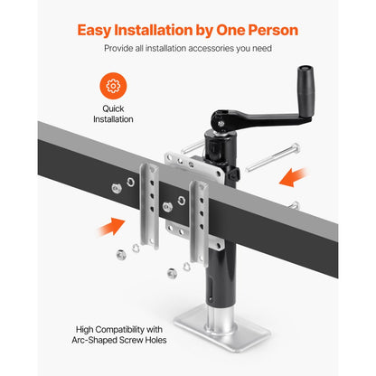 R20TSW-B Heavy-Duty Trailer Jack with 2000 lbs Capacity & 10" Travel
