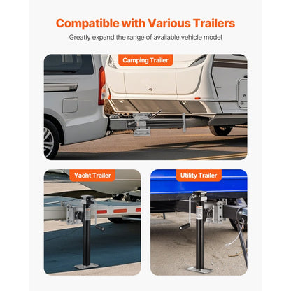 TJBP5002SB-HEX - Heavy-Duty Carbon Steel Trailer Jack with 14.3" Lift