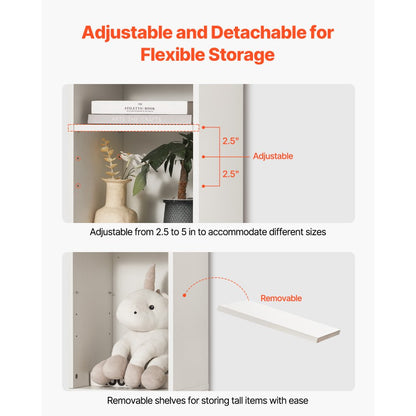 GS8-Z - 8-Tier Adjustable Bookcase, 0.6in Thick Shelves, Stylish & Sturdy