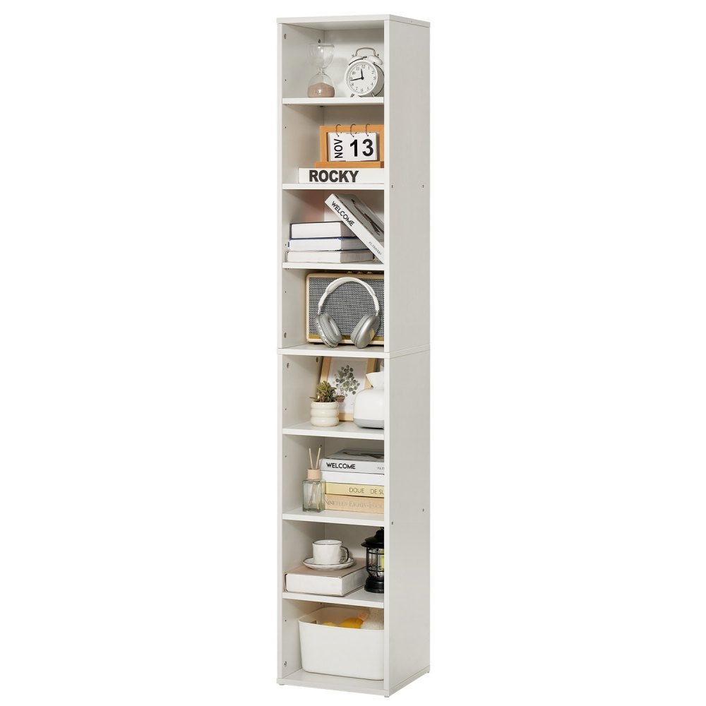 GS8-Z - 8-Tier Adjustable Bookcase, 0.6in Thick Shelves, Stylish & Sturdy