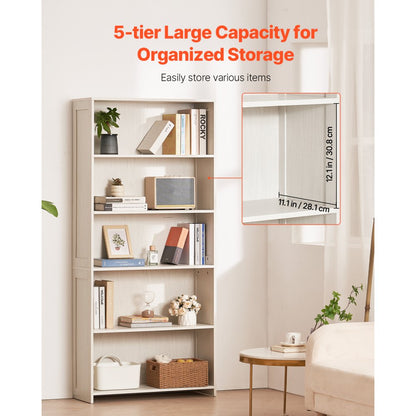 GS5-K - 5-Tier 68.3" Corner Bookshelf for Stylish Storage