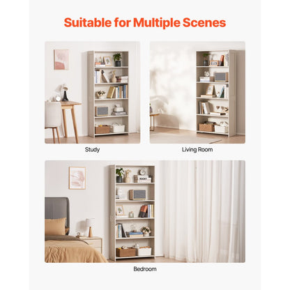 GS5-K - 5-Tier 68.3" Corner Bookshelf for Stylish Storage