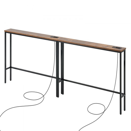 YJXXGZ-002 - 78.7" Wide Console Table with Outlets & Adjustable Feet