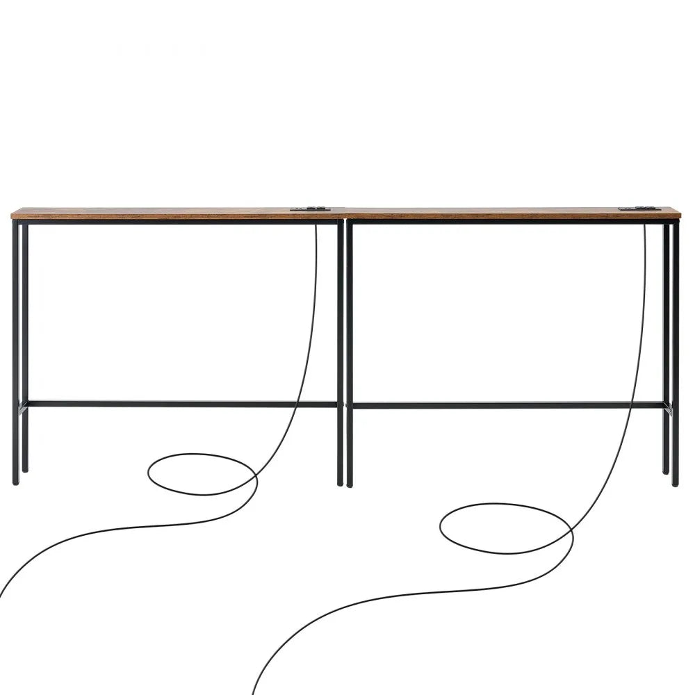 YJXXGZ-002 - 78.7" Wide Console Table with Outlets & Adjustable Feet