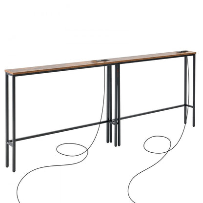 YJXXGZ-002 - 78.7" Wide Console Table with Outlets & Adjustable Feet