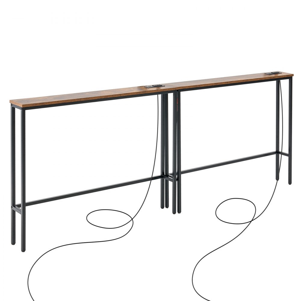 YJXXGZ-002 - 78.7" Wide Console Table with Outlets & Adjustable Feet