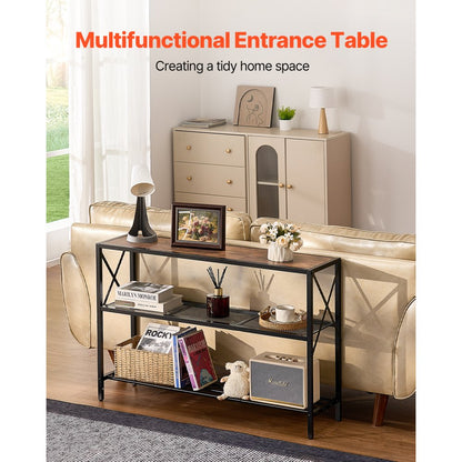 YJXXGZ-006 - 41.7" Narrow Console Table with Metal Frame & Vintage Style