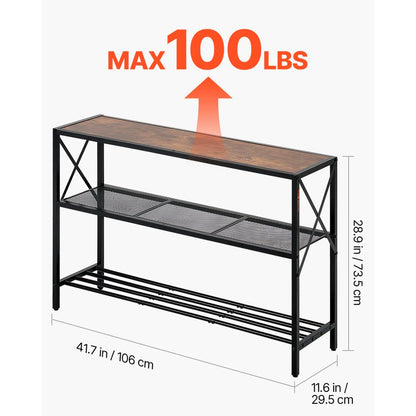 YJXXGZ-006 - 41.7" Narrow Console Table with Metal Frame & Vintage Style