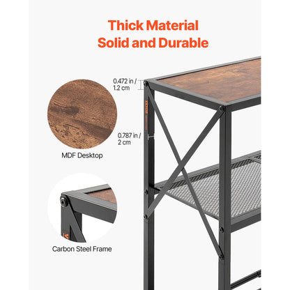 YJXXGZ-006 - 41.7" Narrow Console Table with Metal Frame & Vintage Style