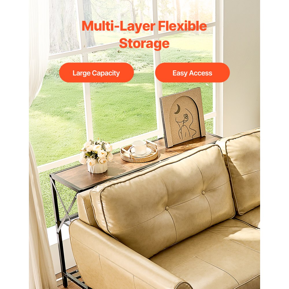 YJXXGZ-006 - 41.7" Narrow Console Table with Metal Frame & Vintage Style