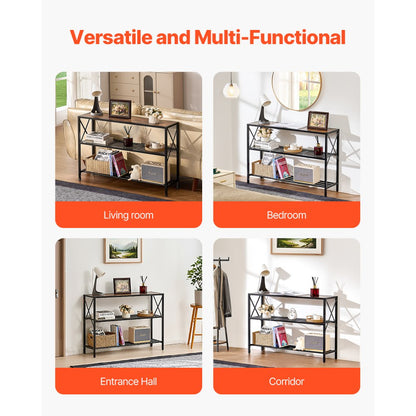 YJXXGZ-006 - 41.7" Narrow Console Table with Metal Frame & Vintage Style