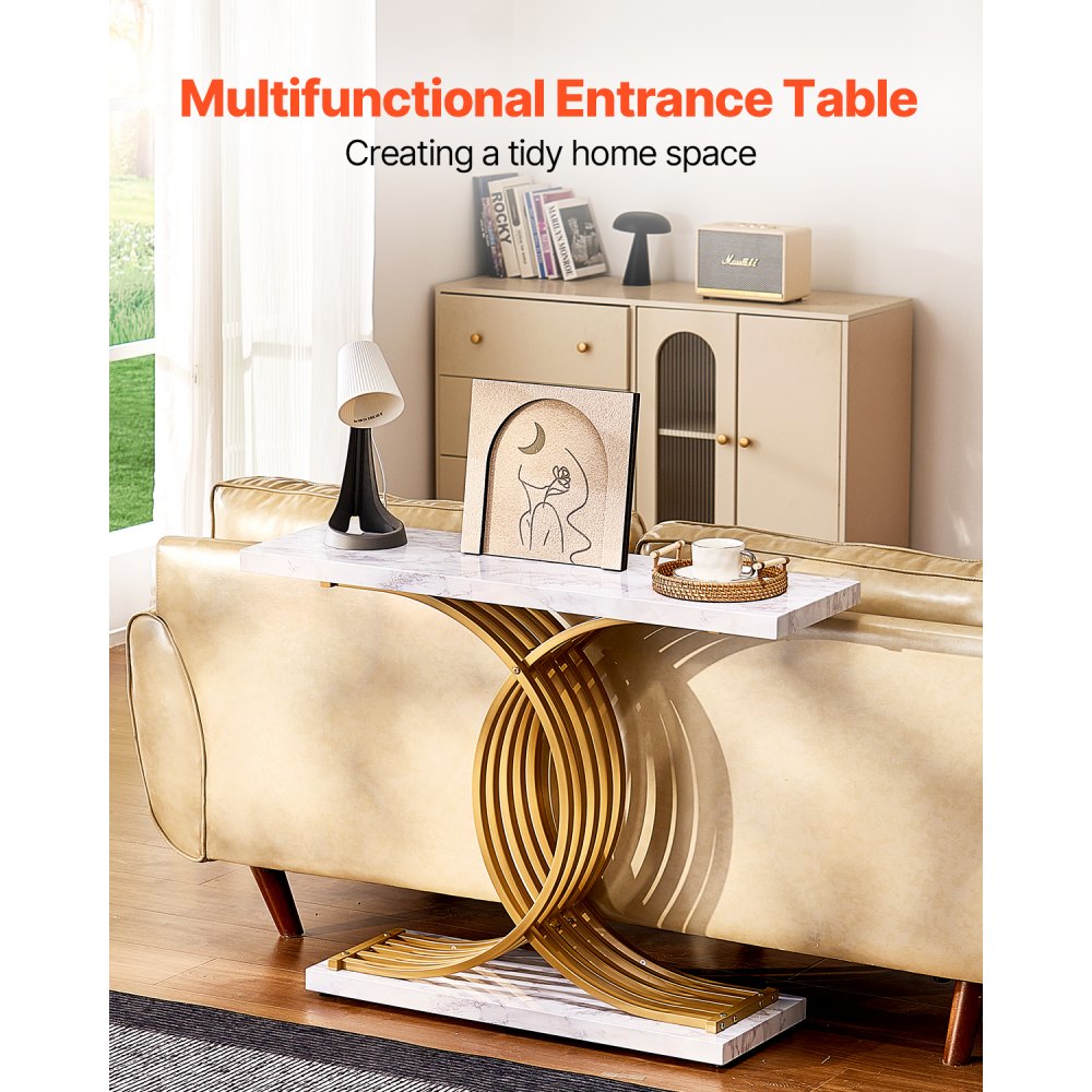 YJXXGZ-003 - 39.4" Gold Console Table for Narrow Spaces