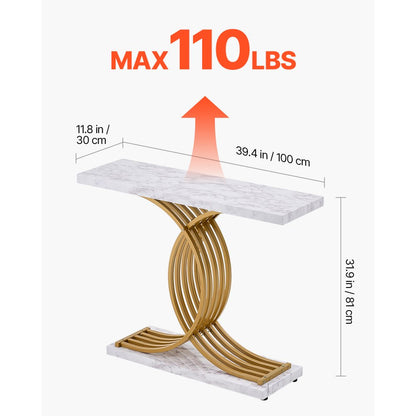 YJXXGZ-003 - 39.4" Gold Console Table for Narrow Spaces