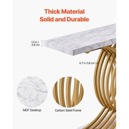 YJXXGZ-003 - 39.4" Gold Console Table for Narrow Spaces