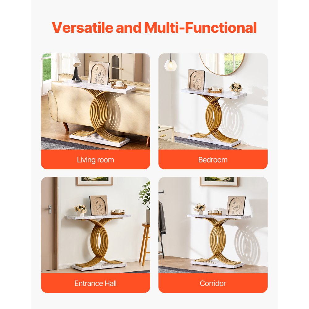YJXXGZ-003 - 39.4" Gold Console Table for Narrow Spaces