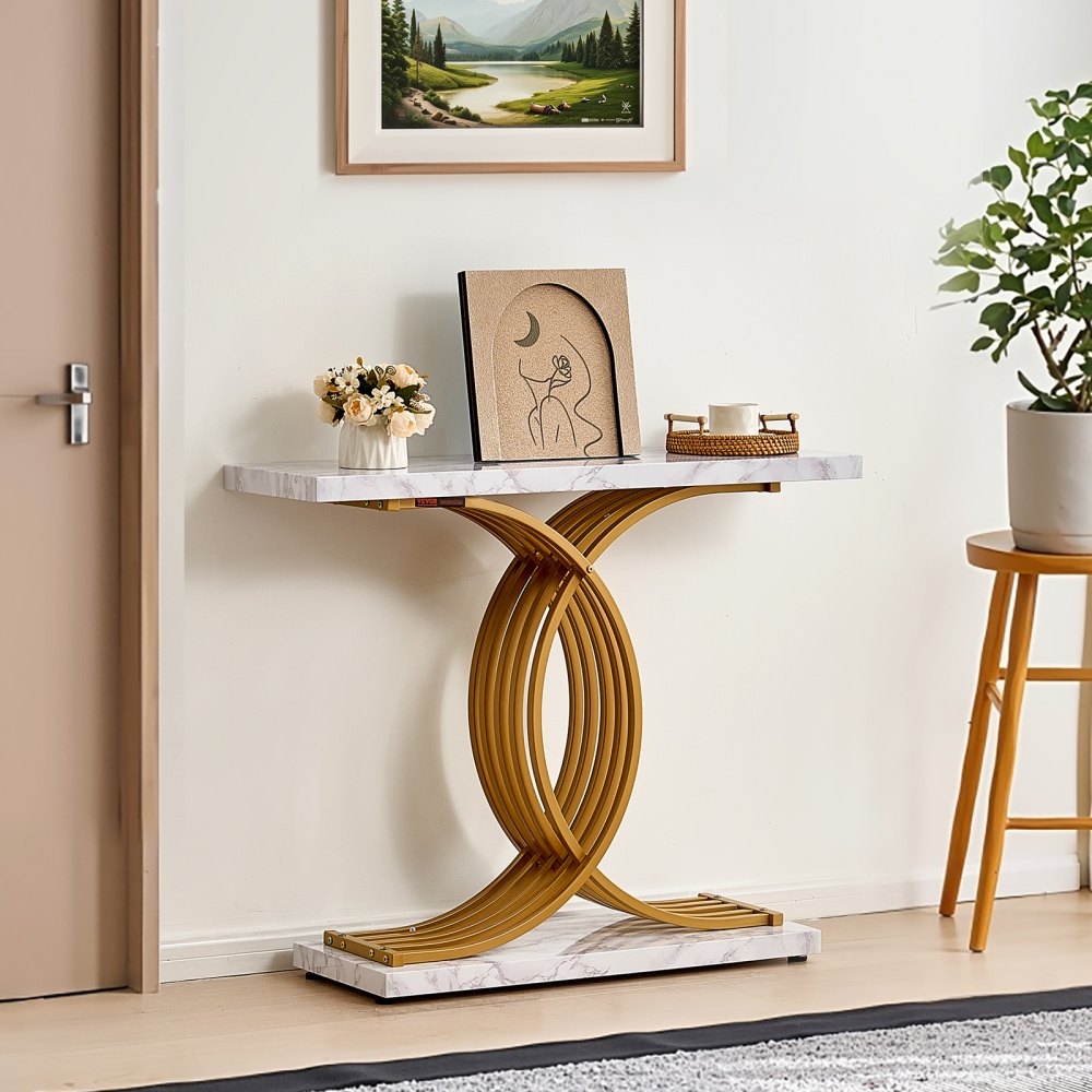YJXXGZ-003 - 39.4" Gold Console Table for Narrow Spaces