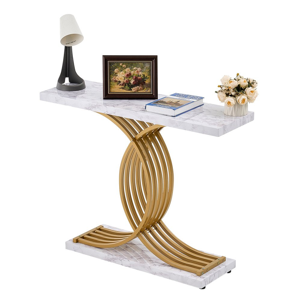 YJXXGZ-003 - 39.4" Gold Console Table for Narrow Spaces