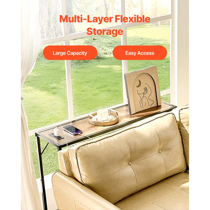 YJXXGZ-007 - 41.7" Narrow Console Table with Charging Station and Adjustable Feet