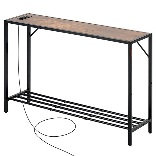 YJXXGZ-007 - 41.7" Narrow Console Table with Charging Station and Adjustable Feet