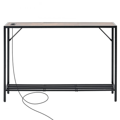 YJXXGZ-007 - 41.7" Narrow Console Table with Charging Station and Adjustable Feet