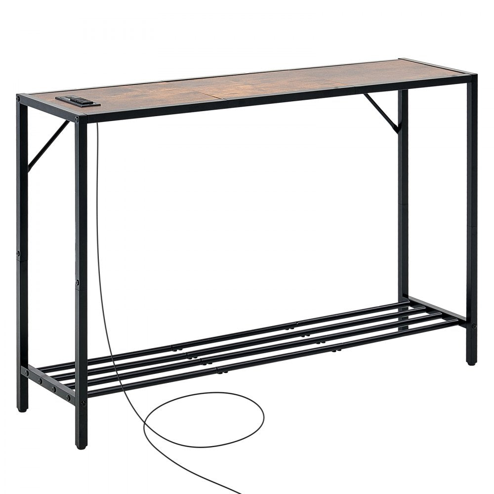 YJXXGZ-007 - 41.7" Narrow Console Table with Charging Station and Adjustable Feet