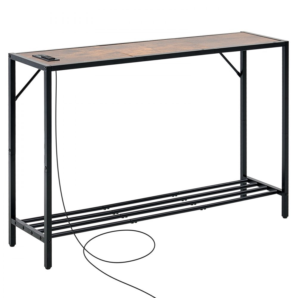 YJXXGZ-007 - 41.7" Narrow Console Table with Charging Station and Adjustable Feet