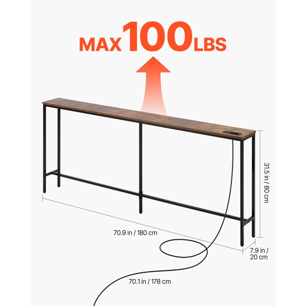 YJXXGZ-001 - 70.9" VEVOR Narrow Console Table with USB Ports