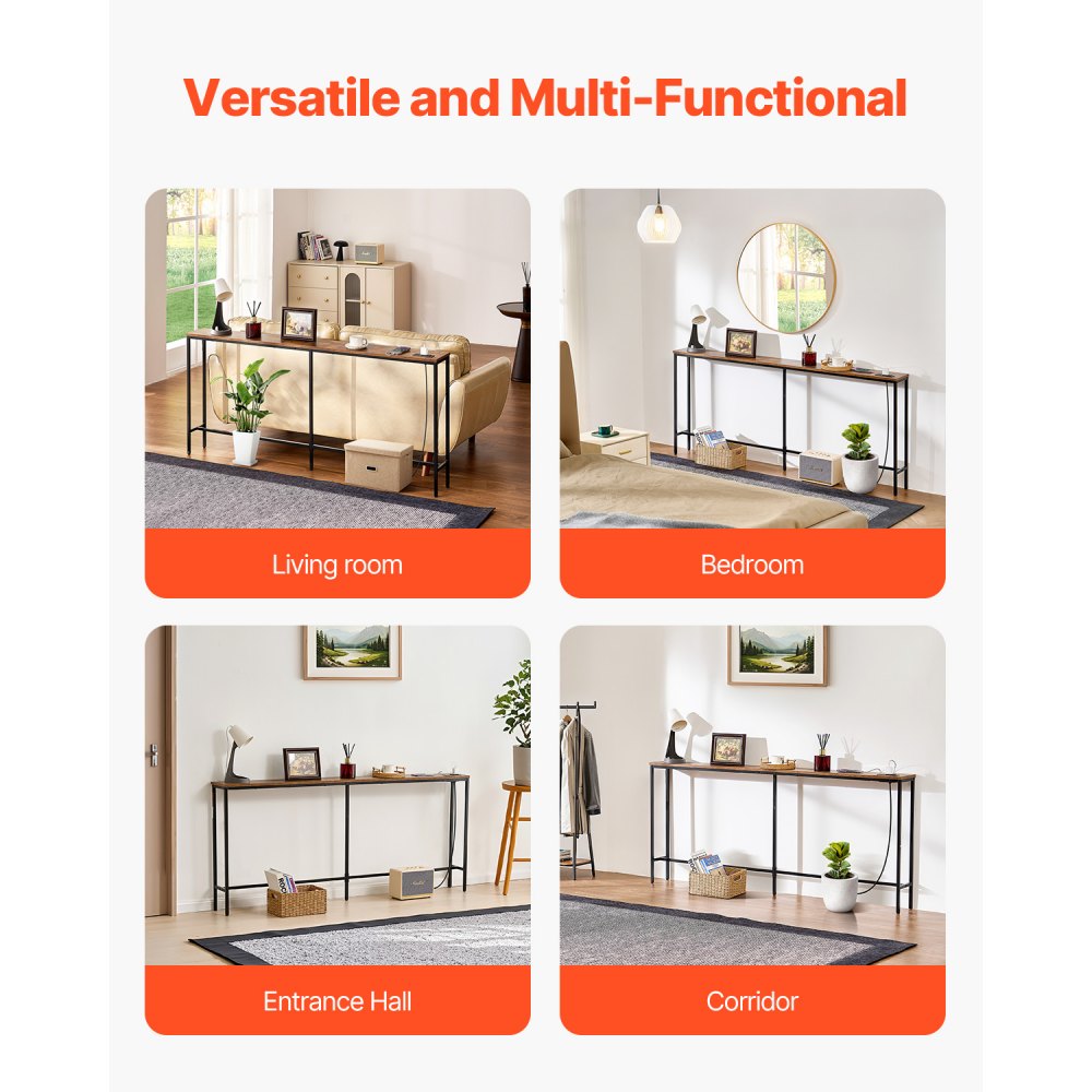 YJXXGZ-001 - 70.9" VEVOR Narrow Console Table with USB Ports