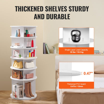 OY-XZXJ-02 - 6-Tier Rotating Shoe Rack with 360° Access and Sturdy Shelves