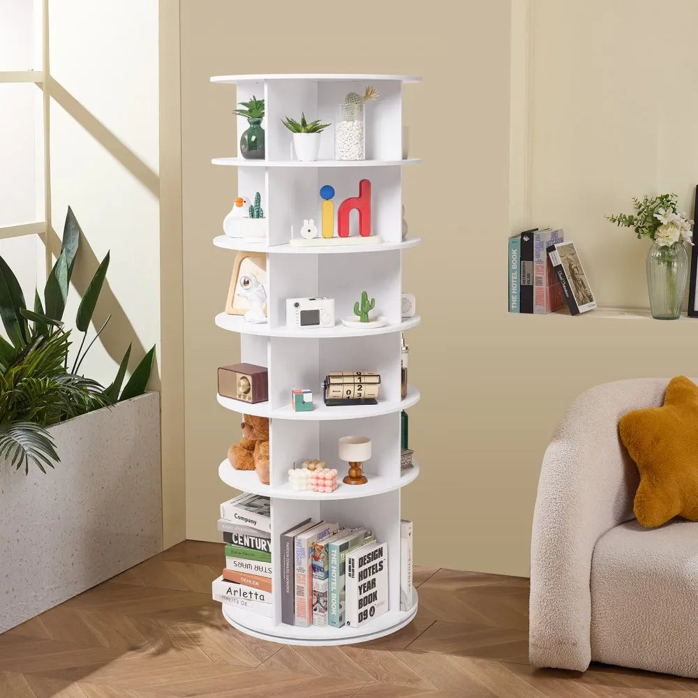 OY-XZXJ-02 - 6-Tier Rotating Shoe Rack with 360° Access and Sturdy Shelves