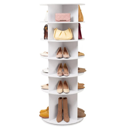 OY-XZXJ-02 - 6-Tier Rotating Shoe Rack with 360° Access and Sturdy Shelves