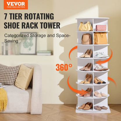 OY-XZXJ-04 - 7-Tier Rotating Shoe Rack, Space-Saving & Stylish