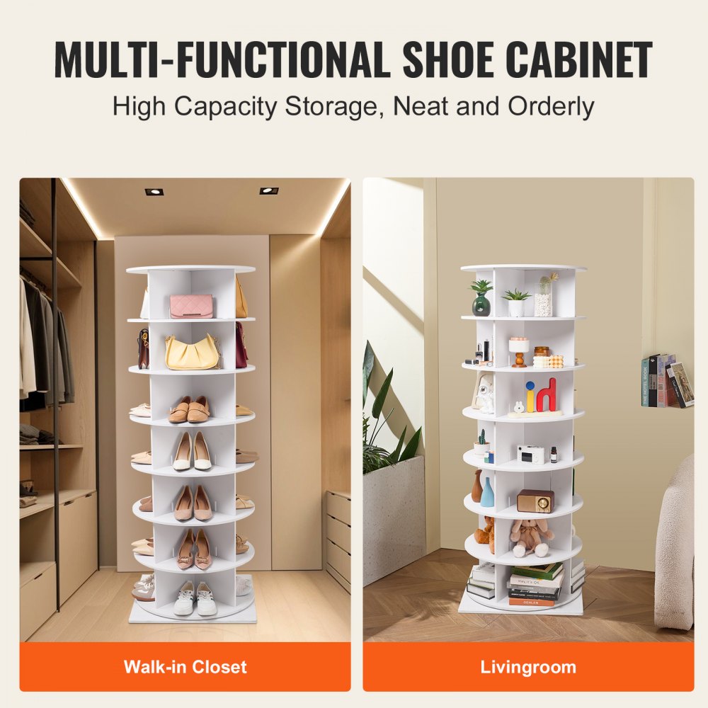 OY-XZXJ-04 - 7-Tier Rotating Shoe Rack, Space-Saving & Stylish