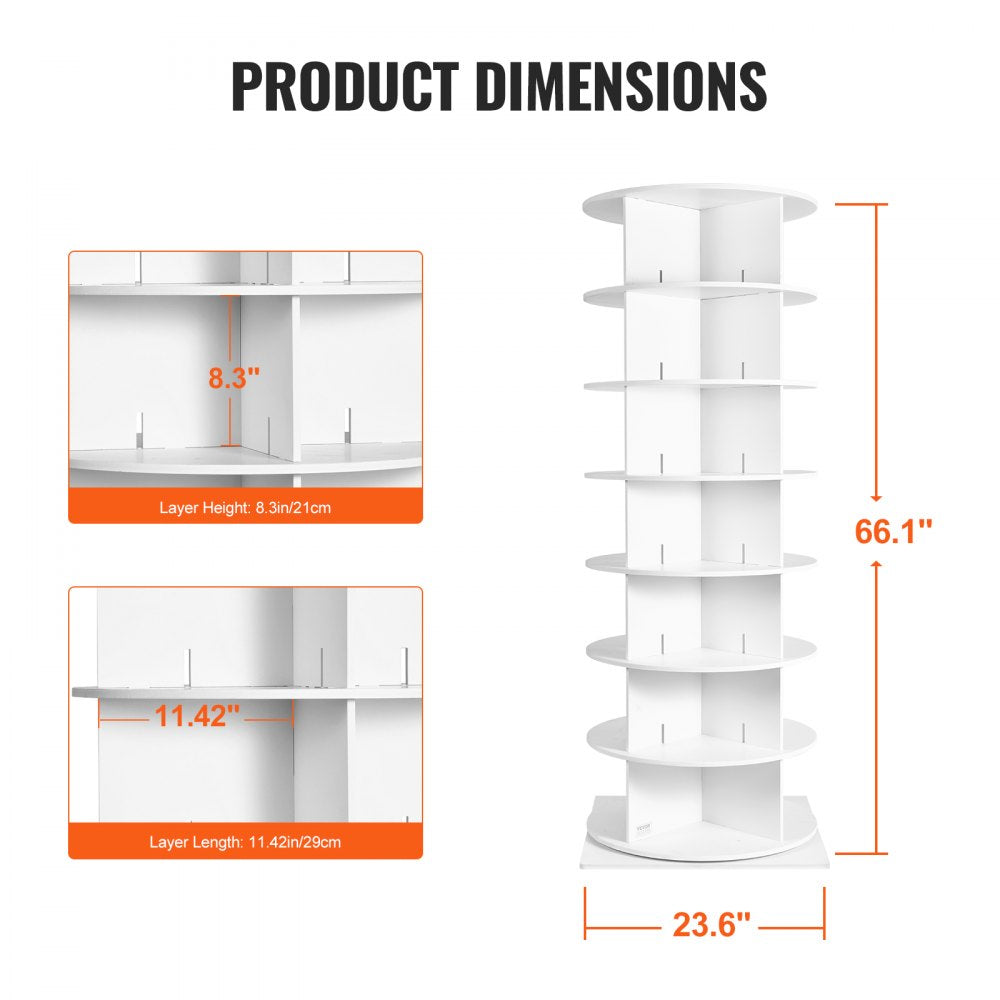 OY-XZXJ-04 - 7-Tier Rotating Shoe Rack, Space-Saving & Stylish