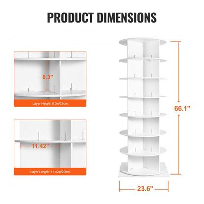 OY-XZXJ-04 - 7-Tier Rotating Shoe Rack, Space-Saving & Stylish