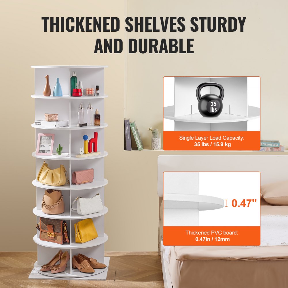 OY-XZXJ-04 - 7-Tier Rotating Shoe Rack, Space-Saving & Stylish