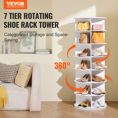 OY-XZXJ-01 - 7-Tier Rotating Shoe Rack, 8.3in Height & 360° Access